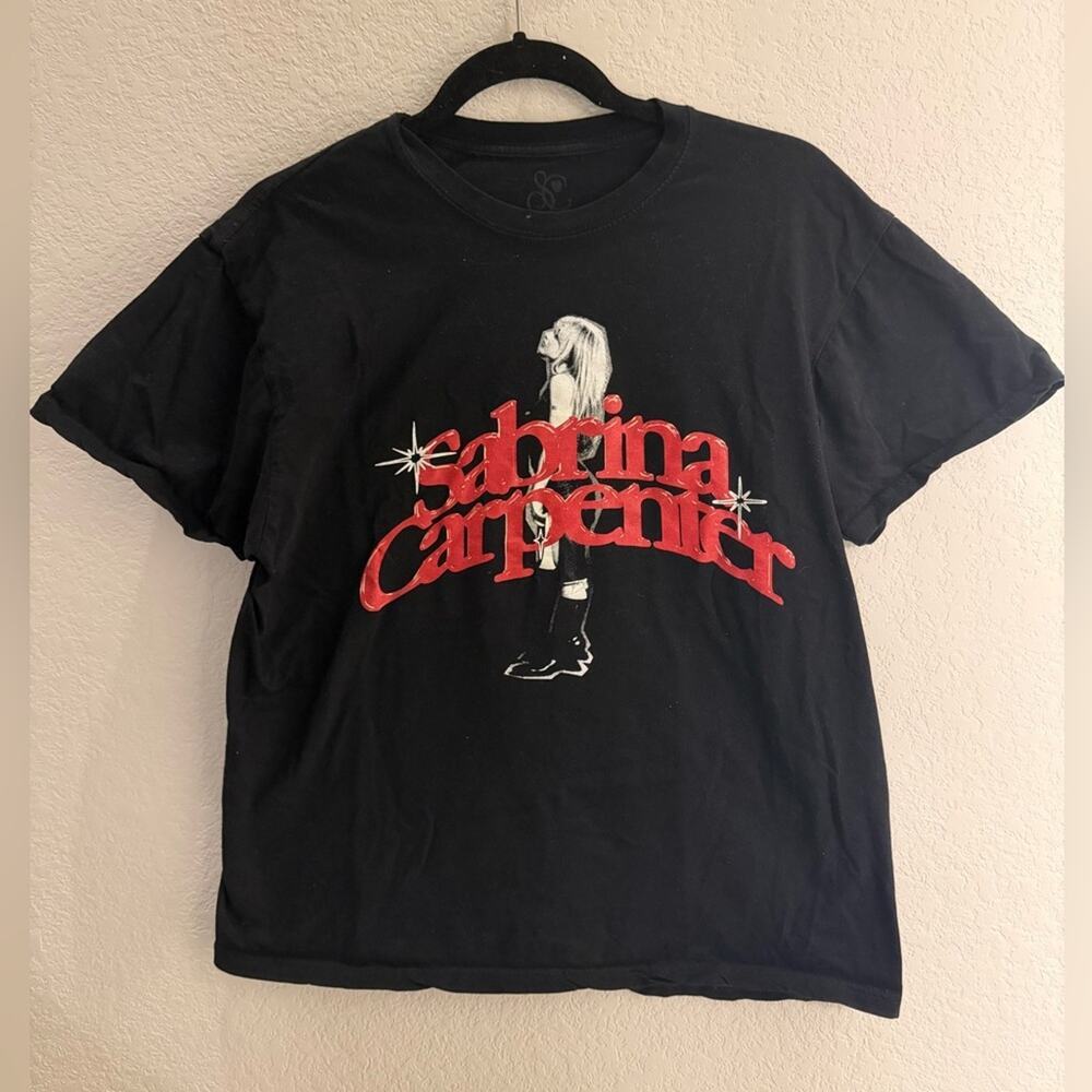 Sabrina Carpenter Concert Tee Black Large Pop Star Merch Y2K Pop Girl Aesthetic